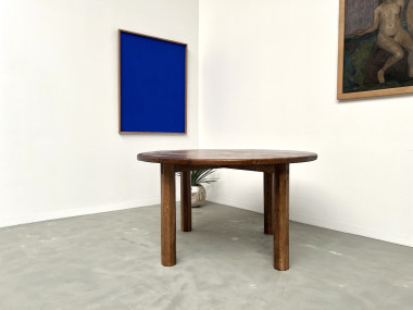 Table ronde en chêne massif – Pièce unique, circa 1900, vue 31