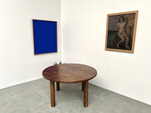 Table ronde en chêne massif – Pièce unique, circa 1900, vue 33