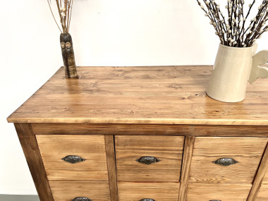 Meuble de métier vintage à 24 tiroirs en pin massif – années 50, vue 9