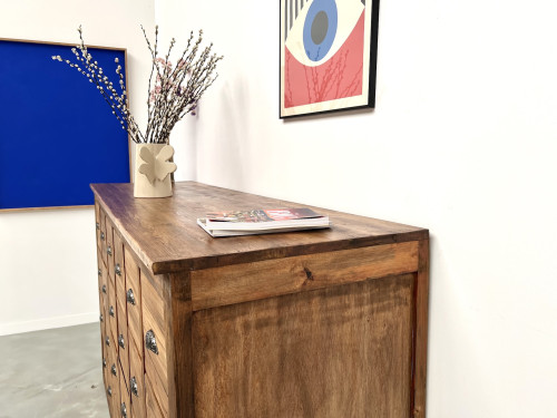 Meuble de métier vintage à 24 tiroirs en pin massif – années 50, vue 14