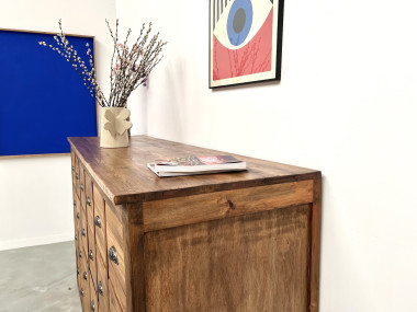 Meuble de métier vintage à 24 tiroirs en pin massif – années 50, vue 14