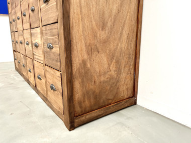 Meuble de métier vintage à 24 tiroirs en pin massif – années 50, vue 18