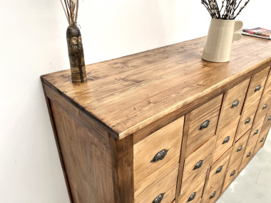 Meuble de métier vintage à 24 tiroirs en pin massif – années 50, vue 22