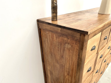 Meuble de métier vintage à 24 tiroirs en pin massif – années 50, vue 23