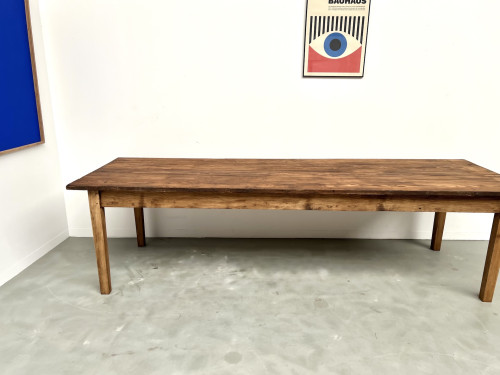 Grande table de ferme en pin, circa 1970, vue 4