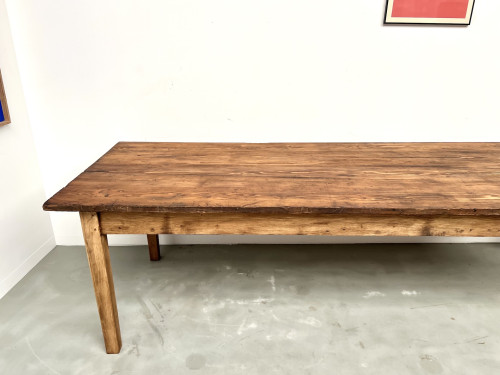 Grande table de ferme en pin, circa 1970, vue 5