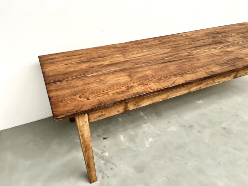 Grande table de ferme en pin, circa 1970, vue 6