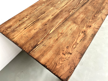 Grande table de ferme en pin, circa 1970, vue 9