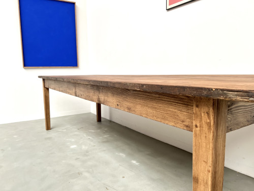 Grande table de ferme en pin, circa 1970, vue 14