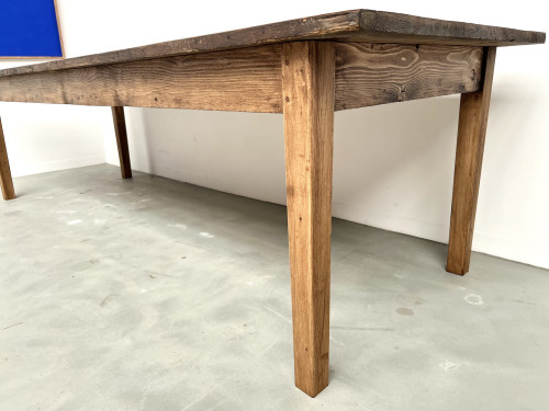 Grande table de ferme en pin, circa 1970, vue 15