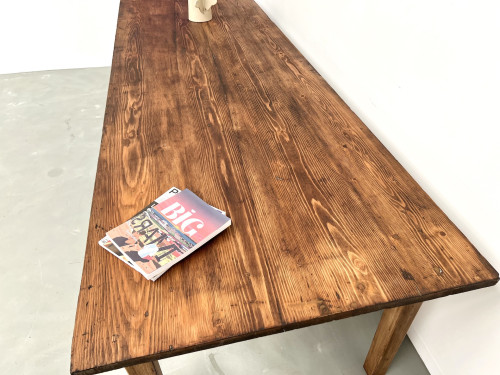 Grande table de ferme en pin, circa 1970, vue 22