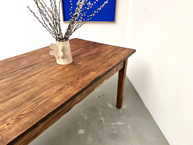 Grande table de ferme en pin, circa 1970, vue 24