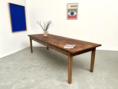 Grande table de ferme en pin, circa 1970, vue 29