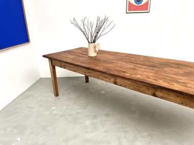 Grande table de ferme en pin, circa 1970, vue 31