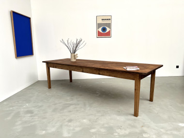 Grande table de ferme en pin, circa 1970, vue 37