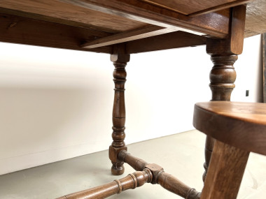 Grande table ancienne ovale en chêne massif – Circa 1900, vue 19