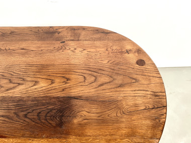 Grande table ancienne ovale en chêne massif – Circa 1900, vue 21