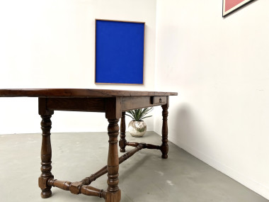 Grande table ancienne ovale en chêne massif – Circa 1900, vue 25