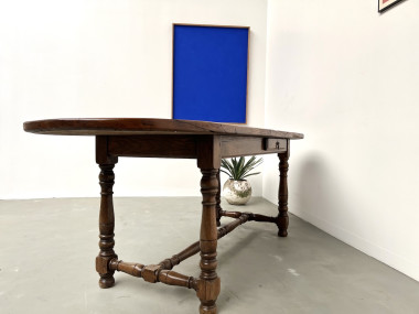 Grande table ancienne ovale en chêne massif – Circa 1900, vue 26