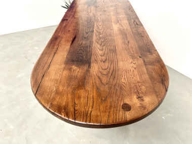 Grande table ancienne ovale en chêne massif – Circa 1900, vue 28