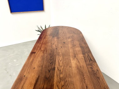 Grande table ancienne ovale en chêne massif – Circa 1900, vue 29