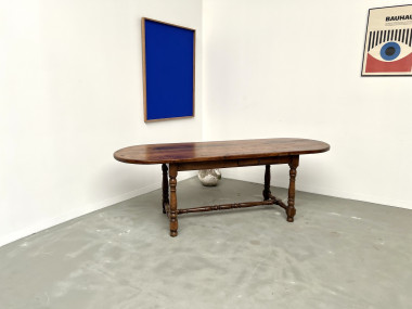 Grande table ancienne ovale en chêne massif – Circa 1900, vue 31
