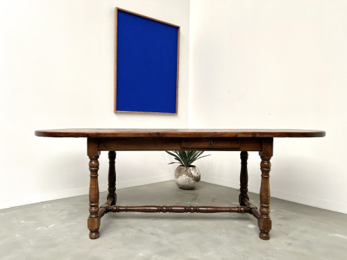 Grande table ancienne ovale en chêne massif – Circa 1900, vue 34