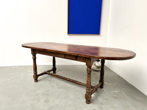 Grande table ancienne ovale en chêne massif – Circa 1900, vue 35