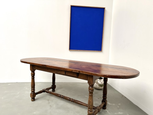 Grande table ancienne ovale en chêne massif – Circa 1900, vue 36