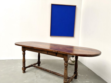 Grande table ancienne ovale en chêne massif – Circa 1900, vue 36