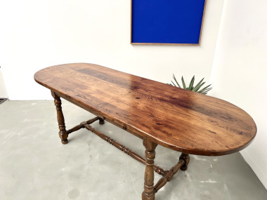 Grande table ancienne ovale en chêne massif – Circa 1900, vue 37