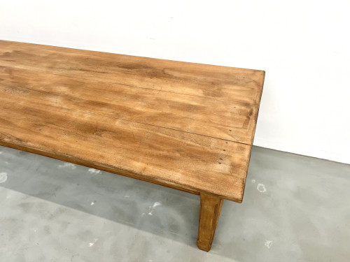 Grande table de ferme en hêtre massif des années 50, vue 5