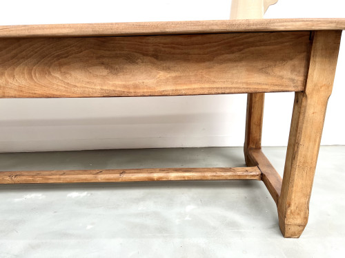 Grande table de ferme en hêtre massif des années 50, vue 21