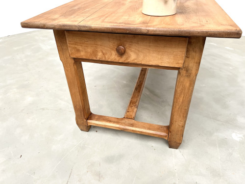 Grande table de ferme en hêtre massif des années 50, vue 24