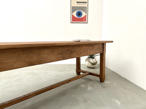 Grande table de ferme en hêtre massif des années 50, vue 26
