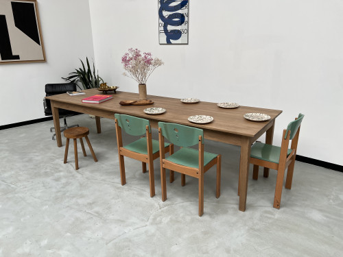 Grande table de ferme 300 X 90 cm "medium oak", vue 3