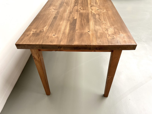 Table de ferme en pin – années 70, vue 9