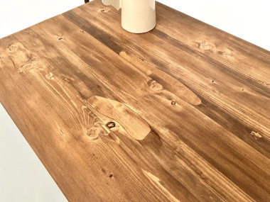 Table de ferme en pin – années 70, vue 17