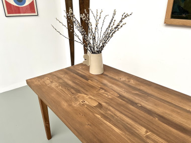 Table de ferme en pin – années 70, vue 18
