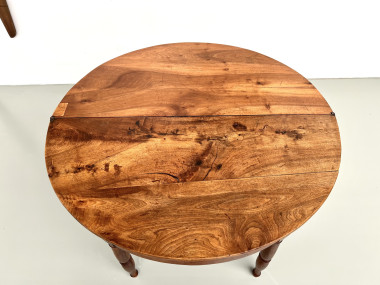 Table demi-lune en noyer massif, circa 1900, vue 19