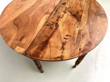 Table demi-lune en noyer massif, circa 1900, vue 20