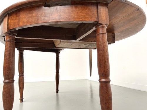 Table demi-lune en noyer massif, circa 1900, vue 25