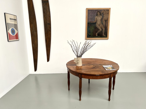 Table demi-lune en noyer massif, circa 1900, vue 27