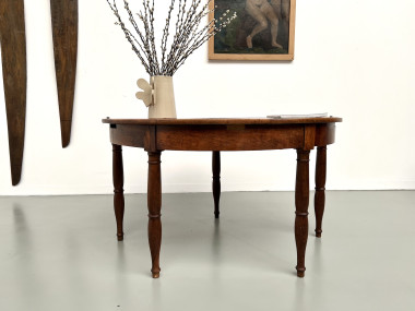 Table demi-lune en noyer massif, circa 1900, vue 28