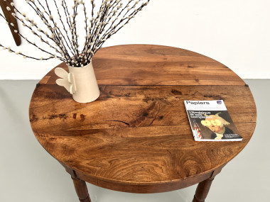 Table demi-lune en noyer massif, circa 1900, vue 29