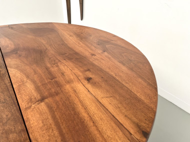 Table demi-lune en noyer massif, circa 1900, vue 33