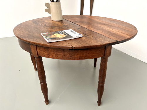 Table demi-lune en noyer massif, circa 1900, vue 34