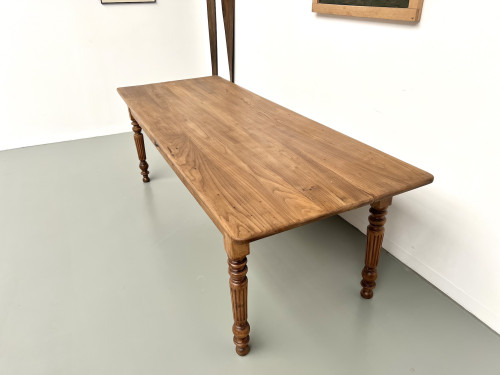 Table de ferme en noyer blond – circa 1900, vue 8
