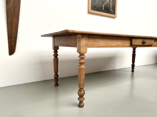 Table de ferme en noyer blond – circa 1900, vue 16