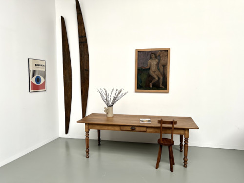 Table de ferme en noyer blond – circa 1900, vue 17